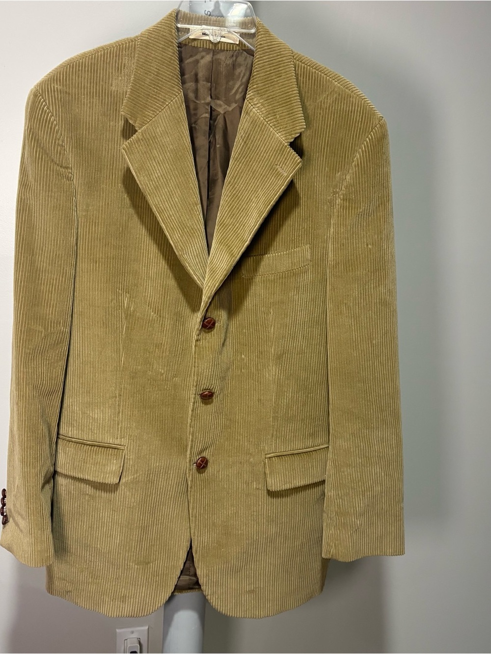Vtg Chaps Ralph Lauren Brown Corduroy Sport Coat Blazer Mens 42 T Preppy Cotton